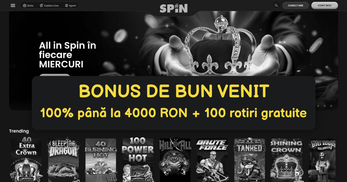 Spin Casino România - Sloturi Top și Plăți Rapide